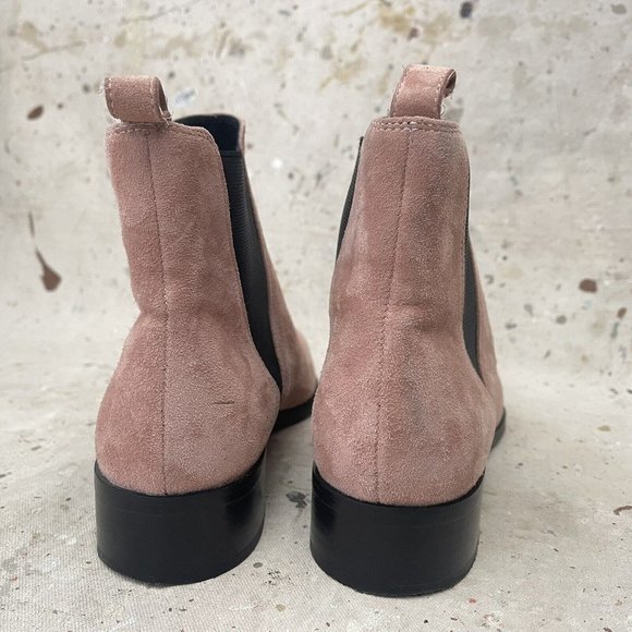 & Other Stories Cotton Candy Pink Suede Ankle Chelsea Boots Winklepickers 40/9 - Picture 4 of 8